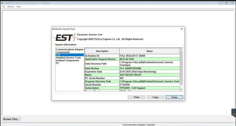 Perkins EST Electronic Service Tool Diagnostic Software Full Function
