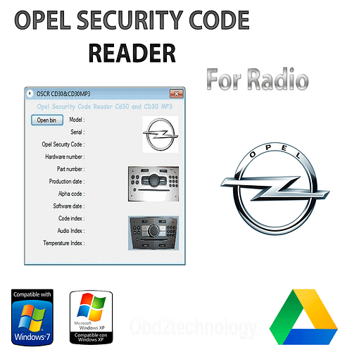Opel Security Code Reader software CD30 and CD30MP3 ready to use ...