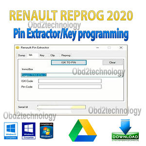 renault reprog 2020 pin extractor/key programming software for renault/dacia vehicles instant download