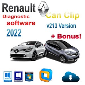 renault can clip v213 auf vmware 2022/02 für renault/dacia diagnose software sofortiger download