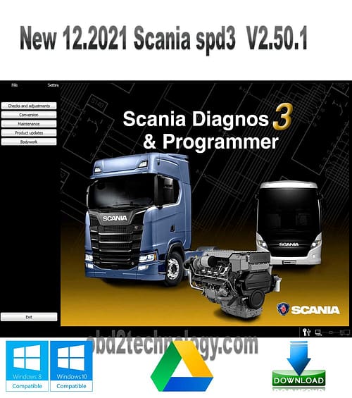 Scania spd3 V2.50.1 12.2021 for Truck/Bus Diagnosis & Programmer Software with Keygen