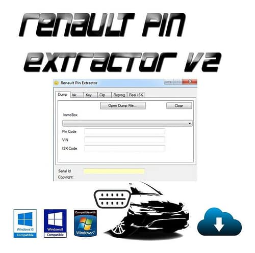 Renault Pin Extractor V2 + Psa Engine Ecu Code key pin softwares ...