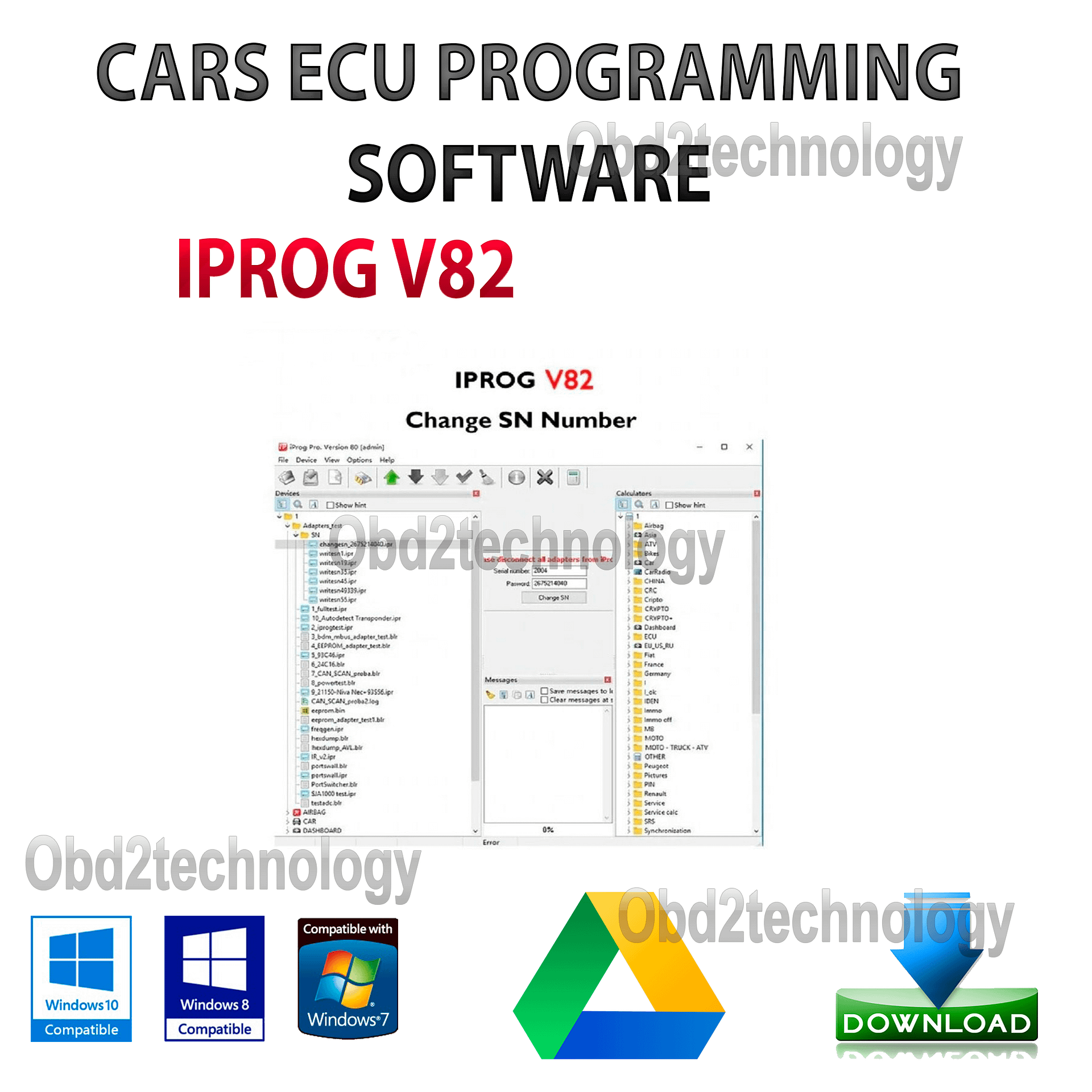 Iprog V82 cars ecu programming software/Immo Off/mileage/keys instant