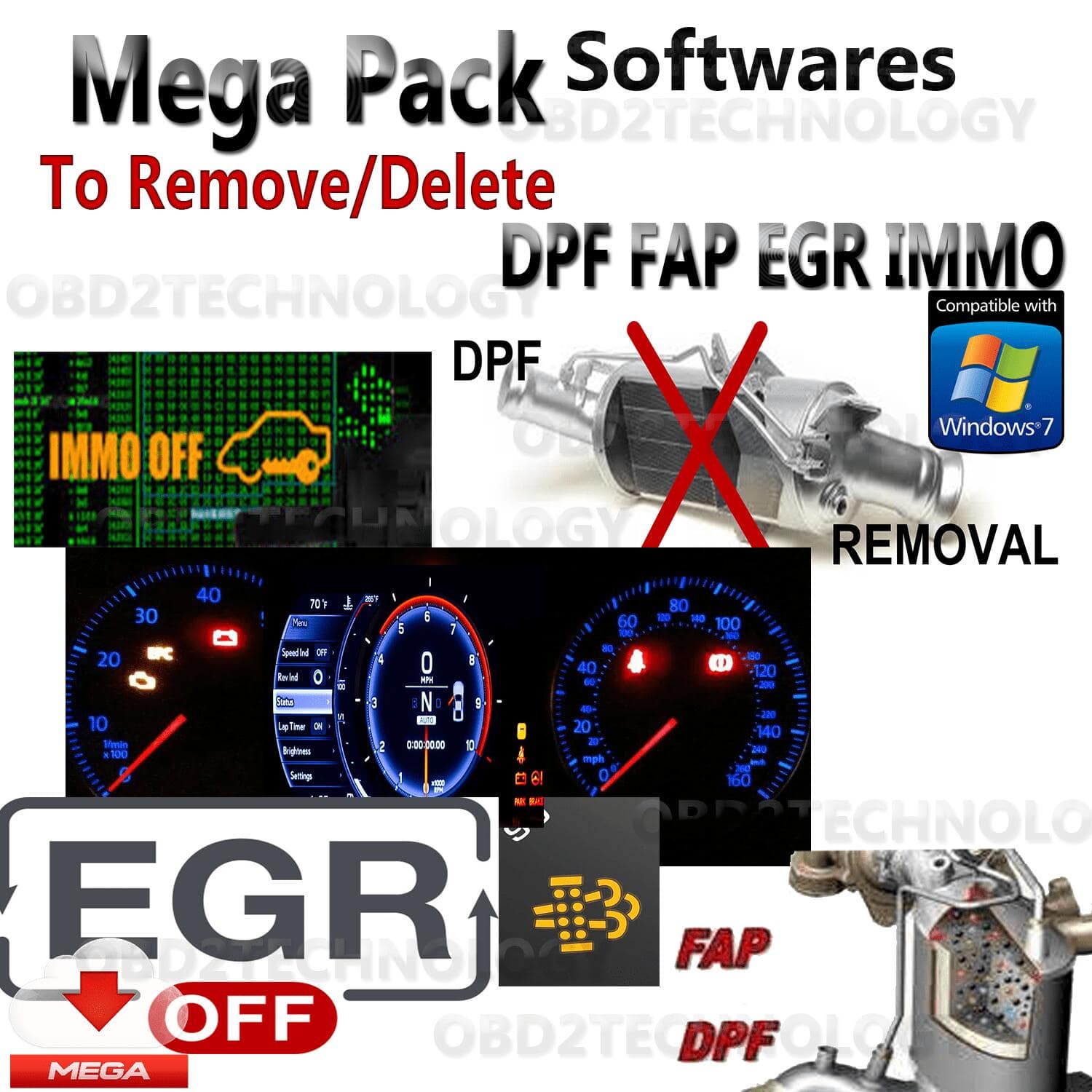 mega software pack 20x + softwares delete remove dpf fap egr immo off